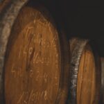 wine barrels low lit